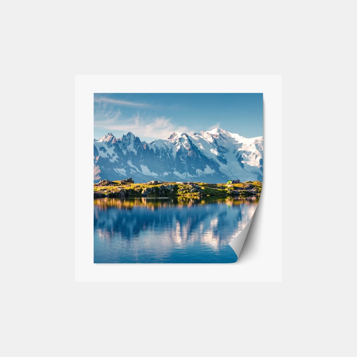 Repositionierbarer Aufkleber panorama von Mont Blanc über dem Lac Blanc – Wallnifity®