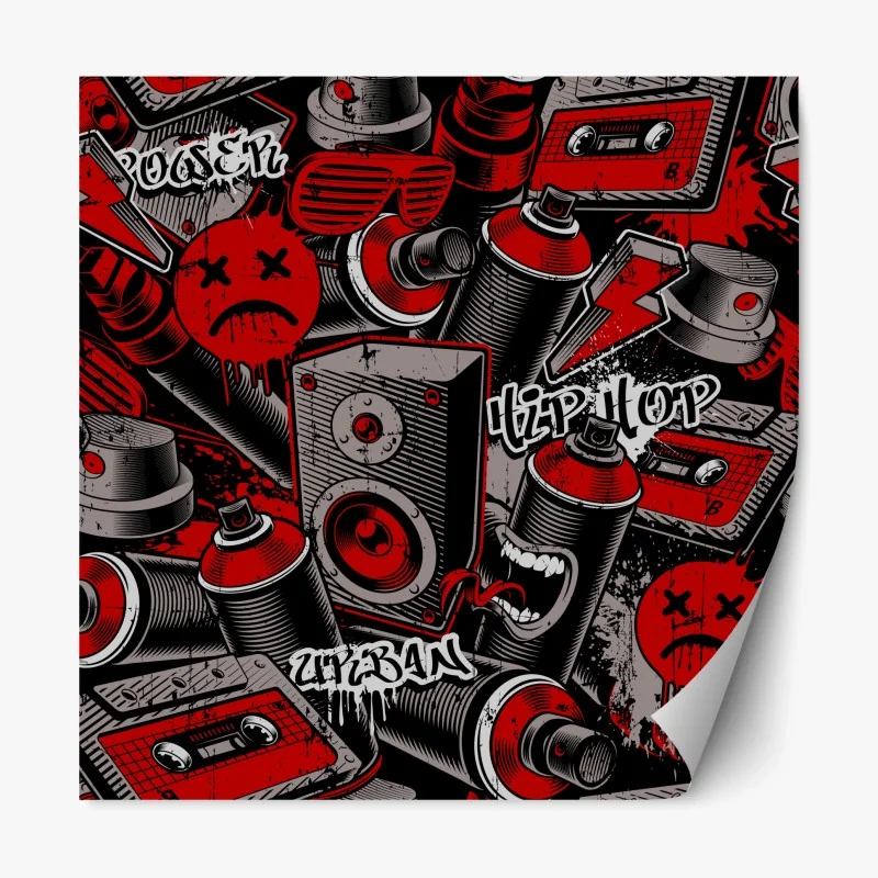 Repositionierbarer Aufkleber urbanes graffiti hip hop collage