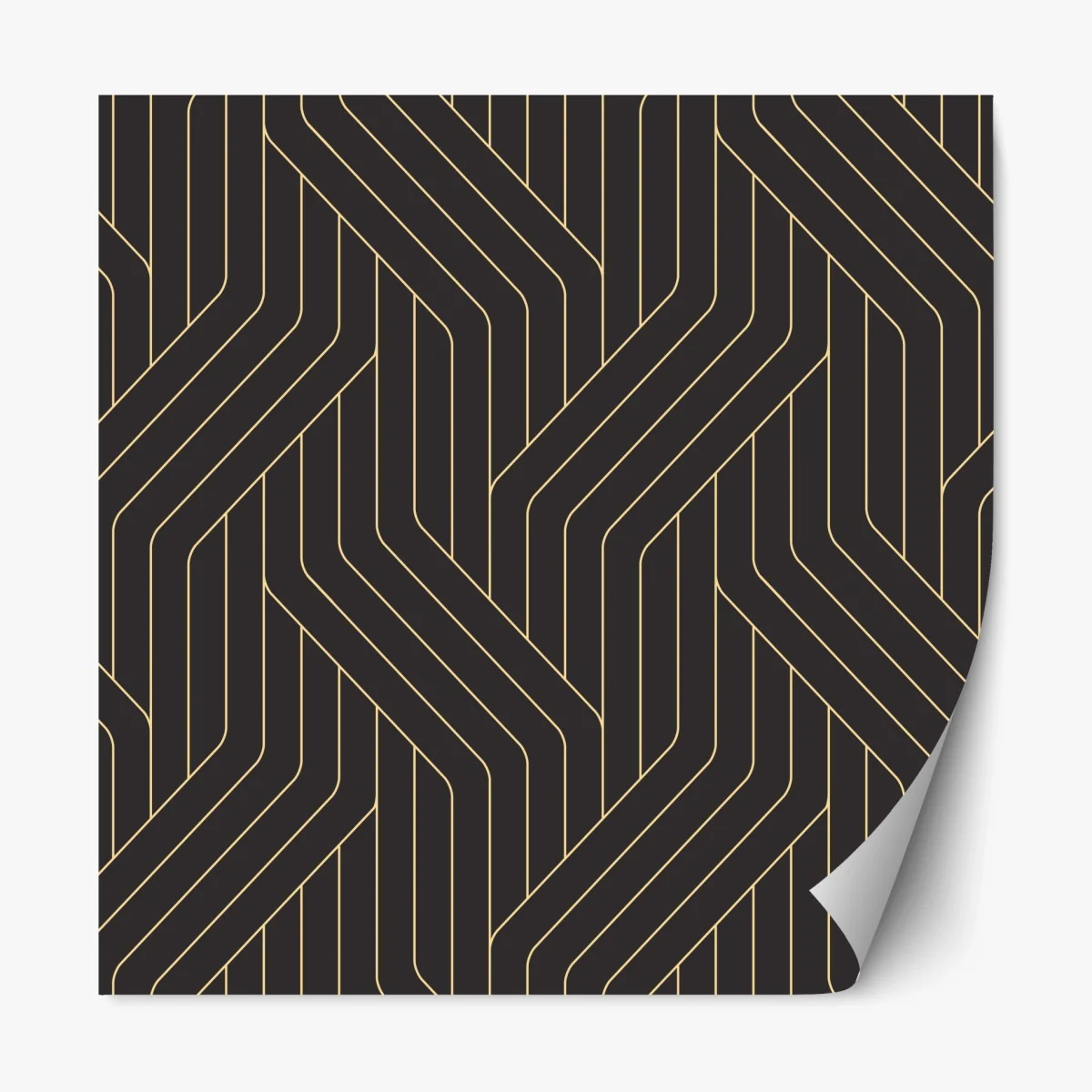 Repositionierbarer Aufkleber geometrisches art deco muster in schwarz und gold – Wallnifity® Repositionierbarer Aufkleber geometrisches art deco muster in schwarz und gold – Wallnifity®