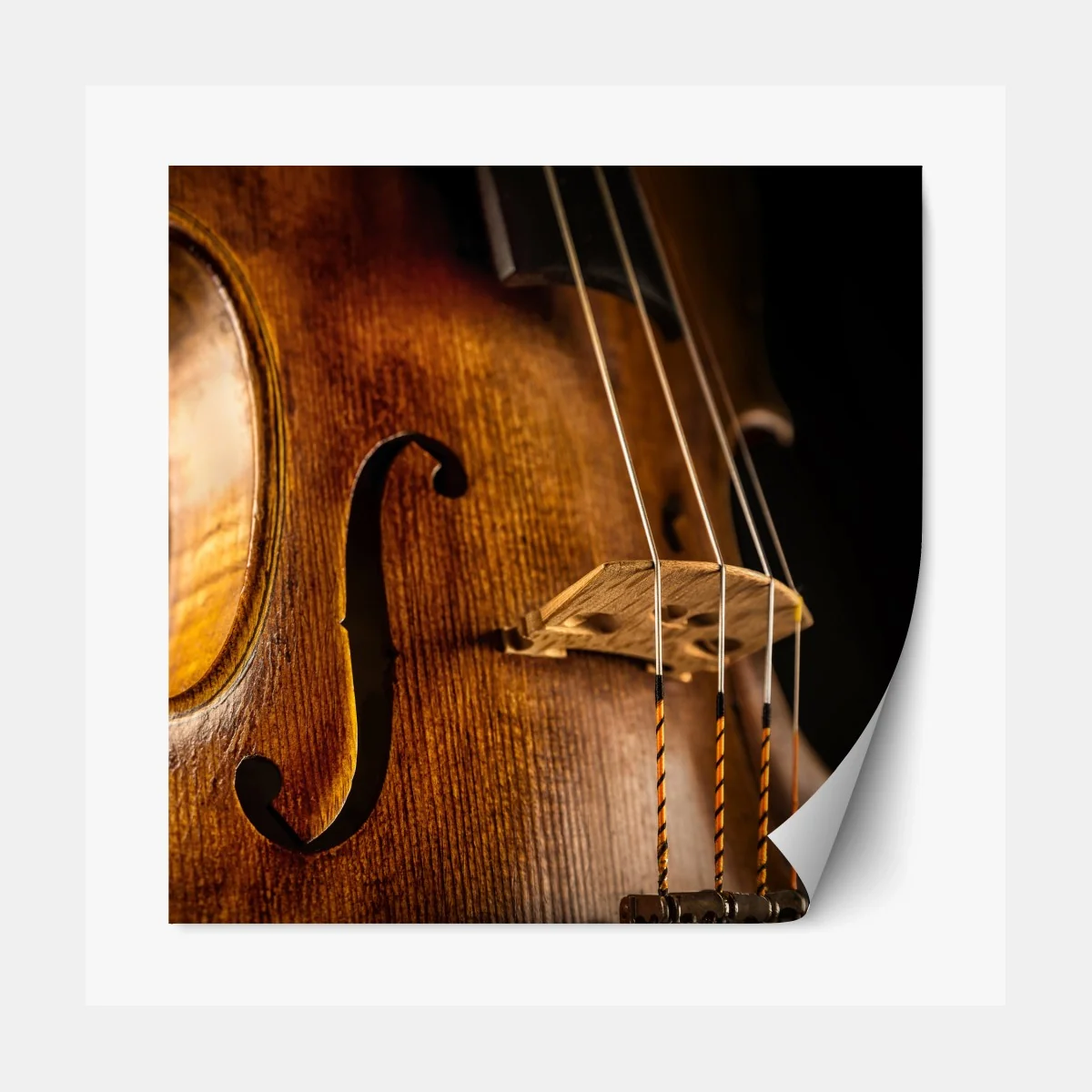Repositionierbarer Aufkleber nahaufnahme warmer holzgeige – Wallnifity®