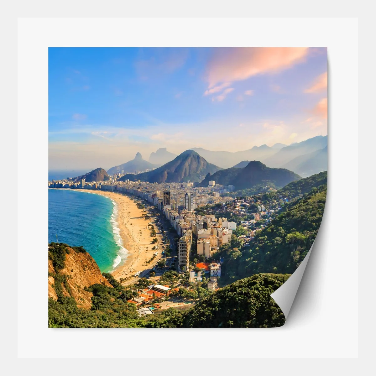 Repositionierbarer Aufkleber Copacabana und Ipanema luftaufnahme panorama – Wallnifity® Repositionierbarer Aufkleber Copacabana und Ipanema luftaufnahme panorama – Wallnifity®