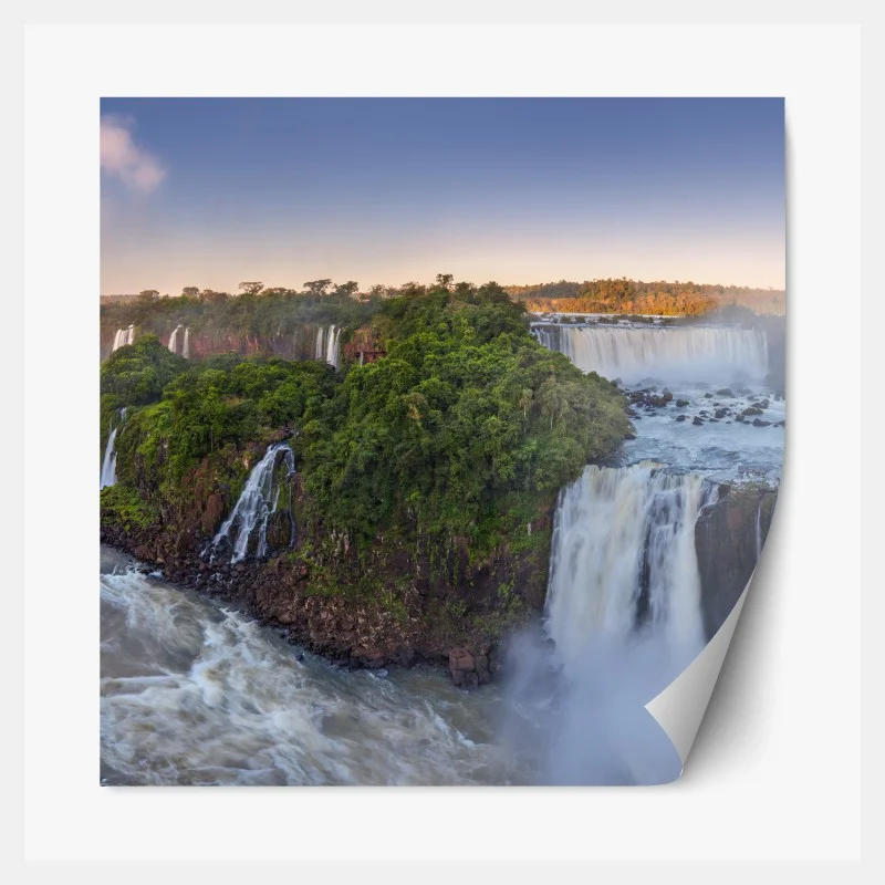 Repositionierbarer Aufkleber hohe berggipfel und ein sich windender weg – Wallnifity®