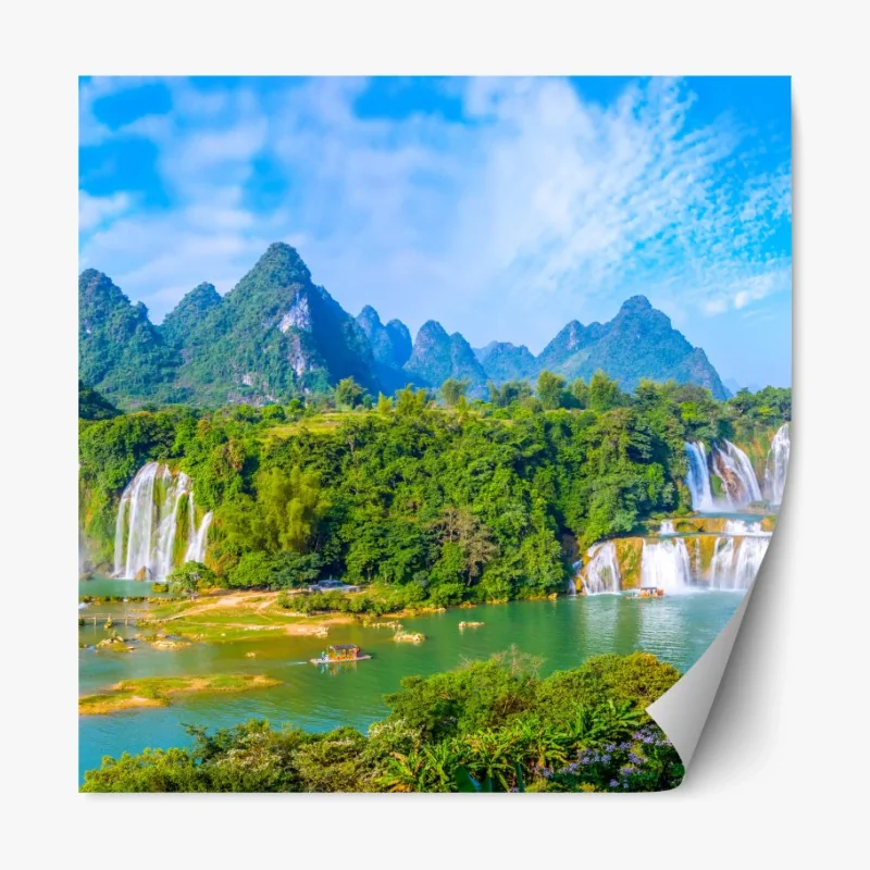 Repositionierbarer Aufkleber aquarell-physische weltkarte – Wallnifity®