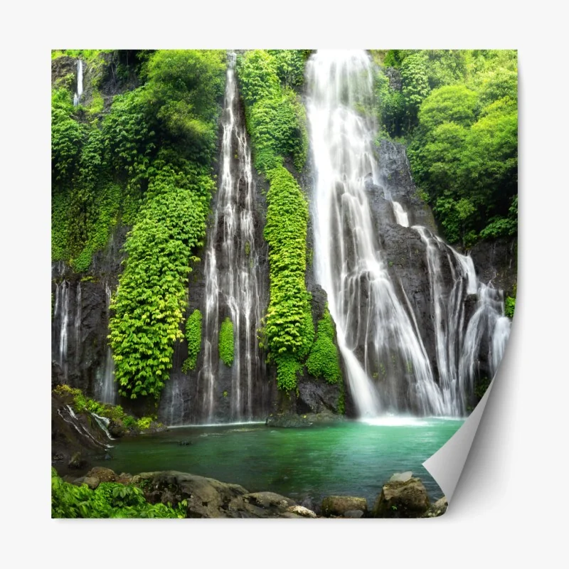 Repositionierbarer Aufkleber üppige grüne blätter – Wallnifity®