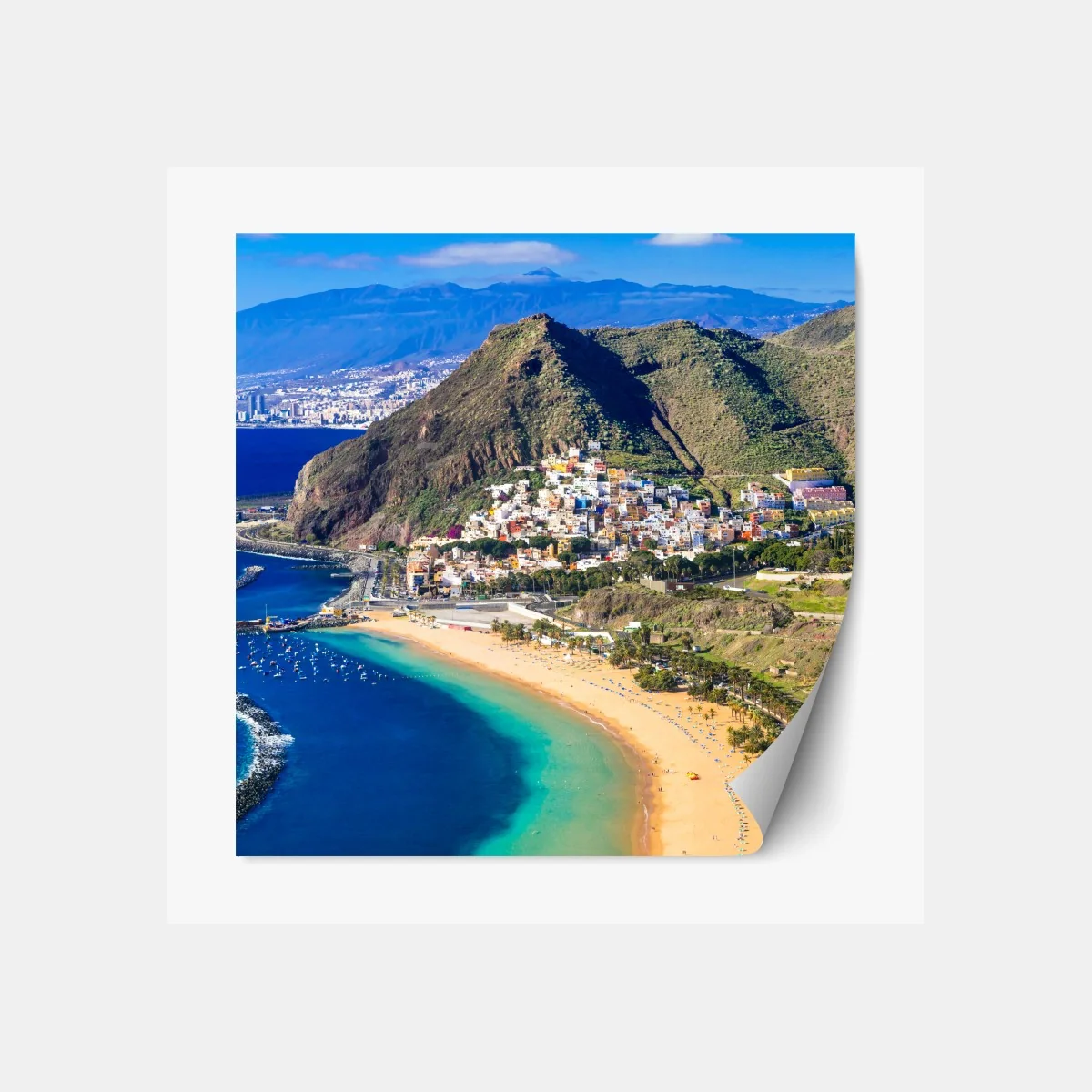 Repositionierbarer Aufkleber sonnige bucht mit türkisblauem wasser – Wallnifity® Repositionierbarer Aufkleber sonnige bucht mit türkisblauem wasser – Wallnifity®