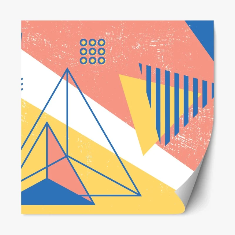 Repositionierbarer Aufkleber pastellfarbene geometrische komposition