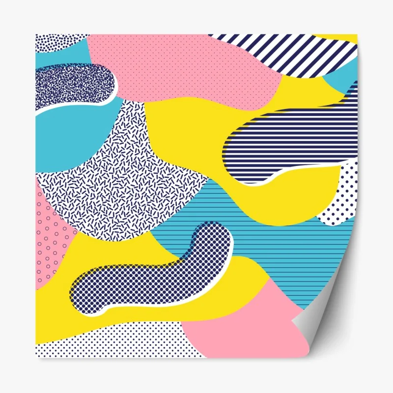 Repositionierbarer Aufkleber verspieltes abstraktes memphis-muster
