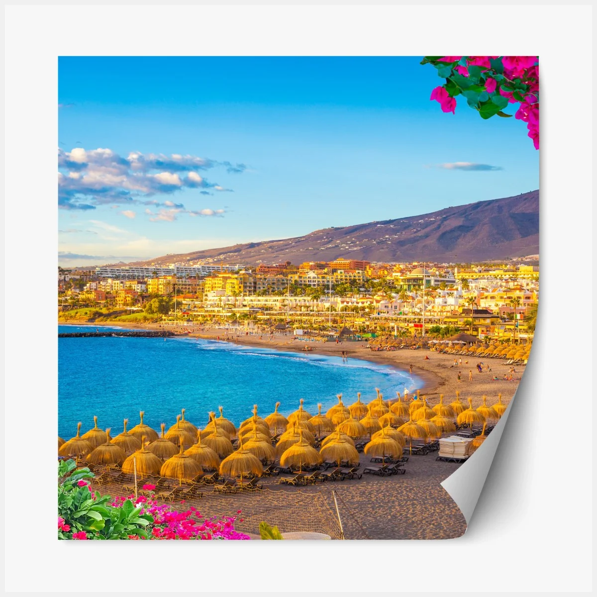 Repositionierbarer Aufkleber sonniger strand Torviscas, Teneriffa – Wallnifity® Repositionierbarer Aufkleber sonniger strand Torviscas, Teneriffa – Wallnifity®