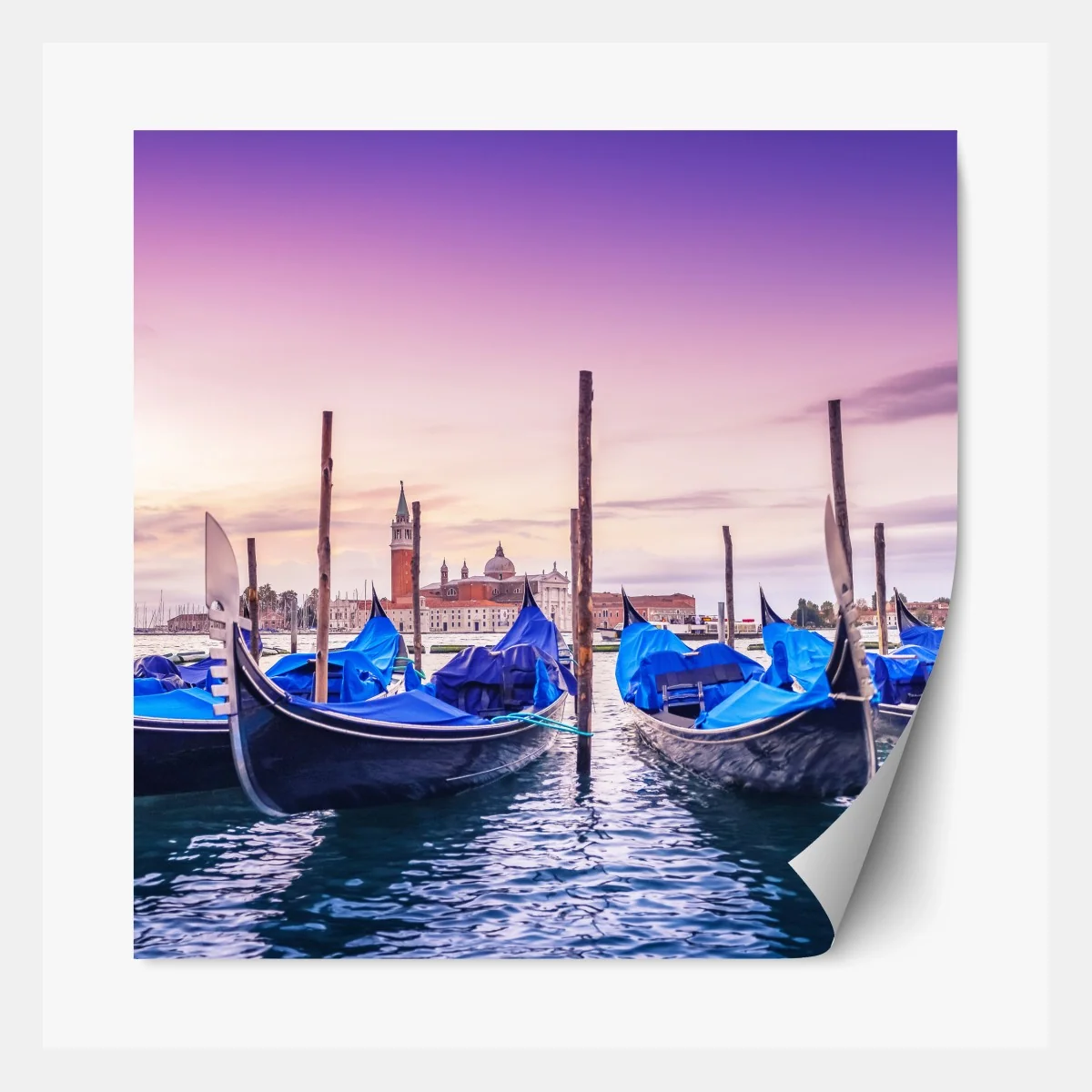 Repositionierbarer Aufkleber Venedig gondeln bei sonnenuntergang – Wallnifity® Repositionierbarer Aufkleber Venedig gondeln bei sonnenuntergang – Wallnifity®