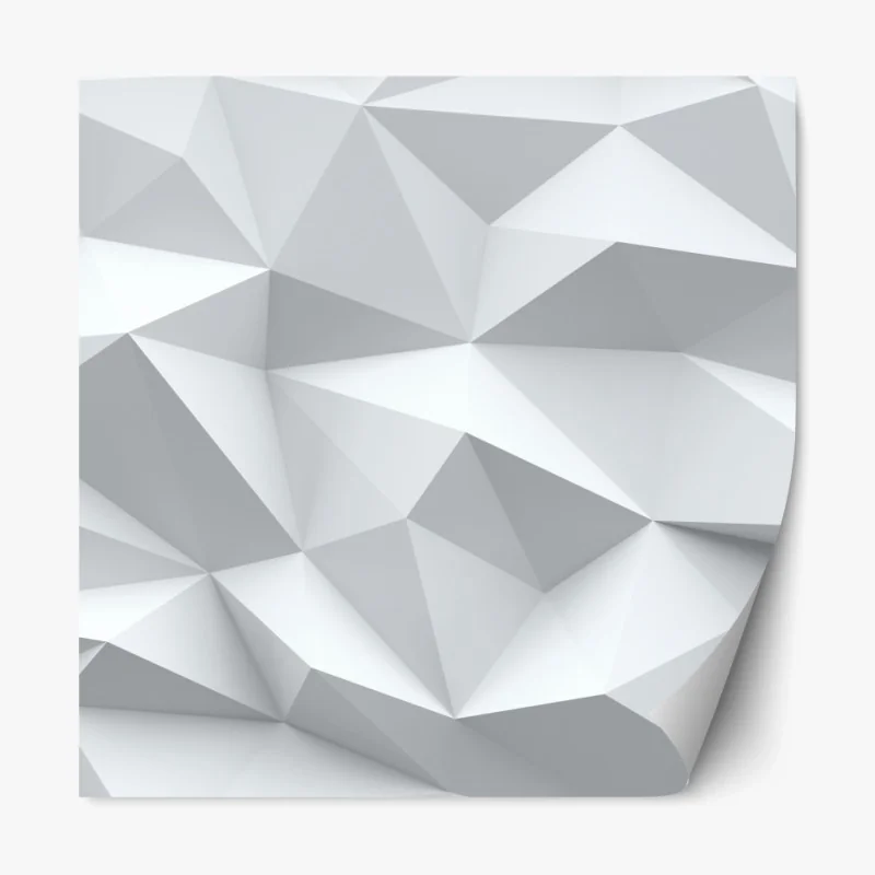 Repositionierbarer Aufkleber weißes dreidimensionales low-poly geometrisches muster