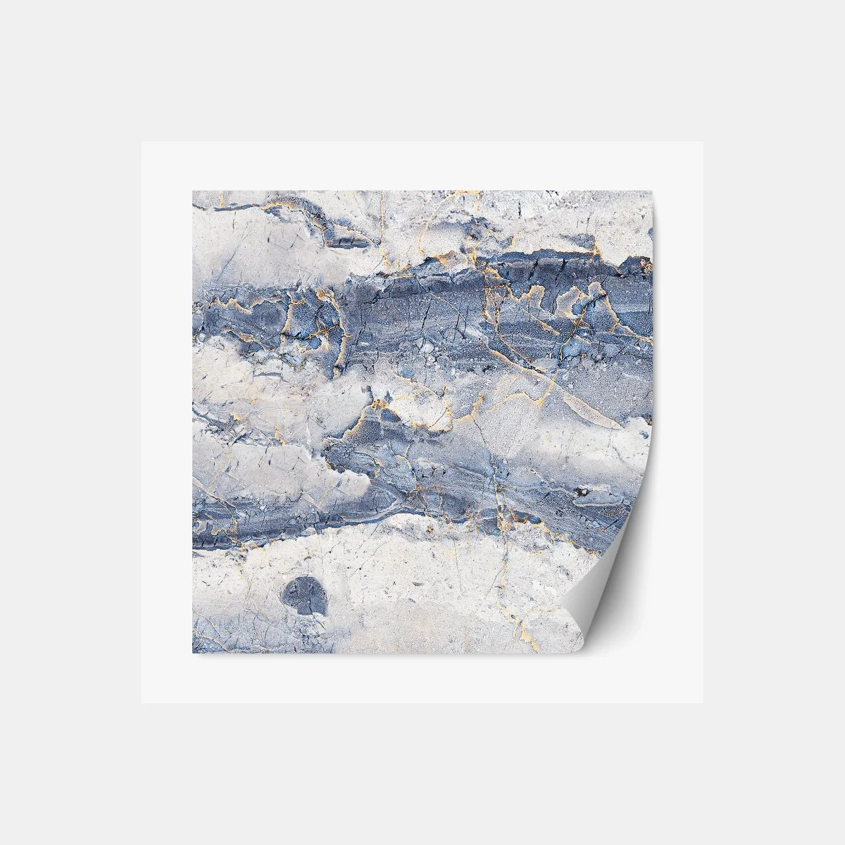 Repositionierbarer Aufkleber blauer marmor mit goldenen adern – Wallnifity®