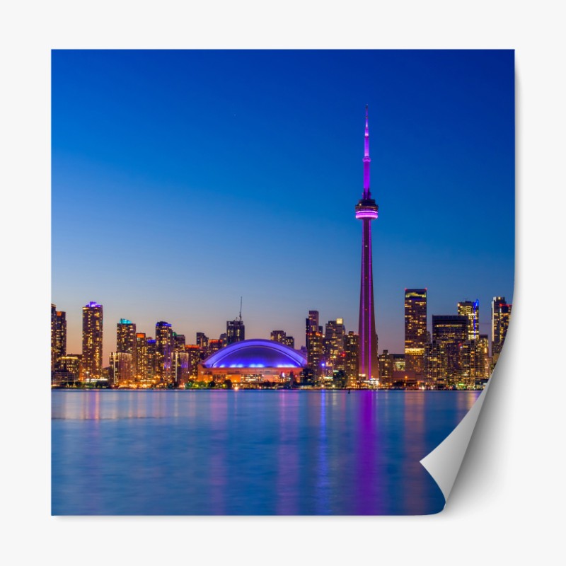 Repositionierbarer Aufkleber majestätische bergspiegelung über dem see – Wallnifity®