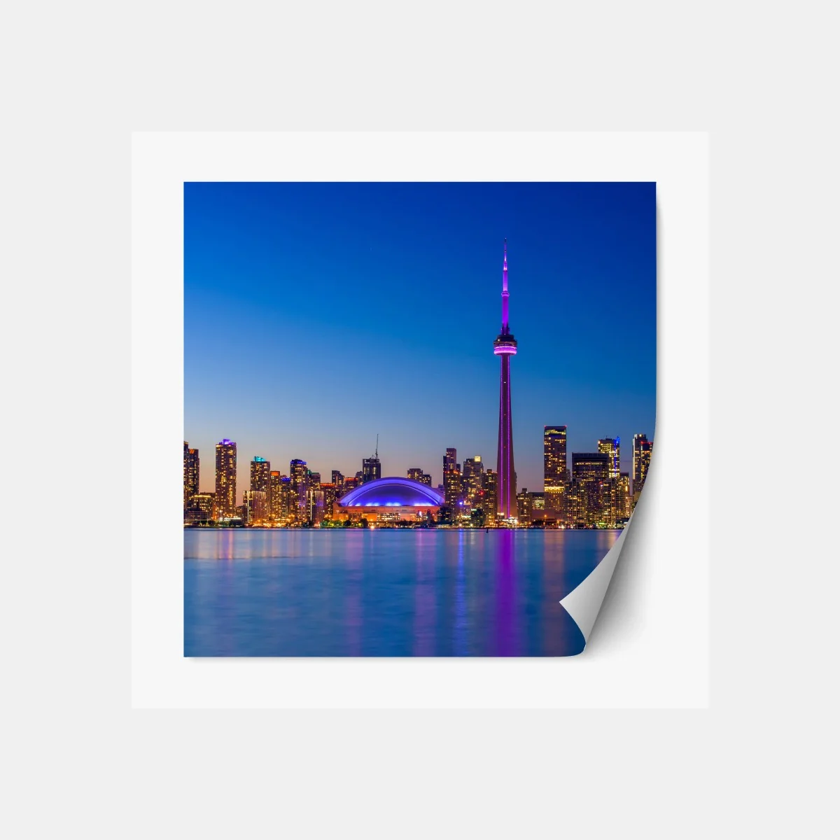 Repositionierbarer Aufkleber Toronto skyline bei dämmerung – Wallnifity® Repositionierbarer Aufkleber Toronto skyline bei dämmerung – Wallnifity®