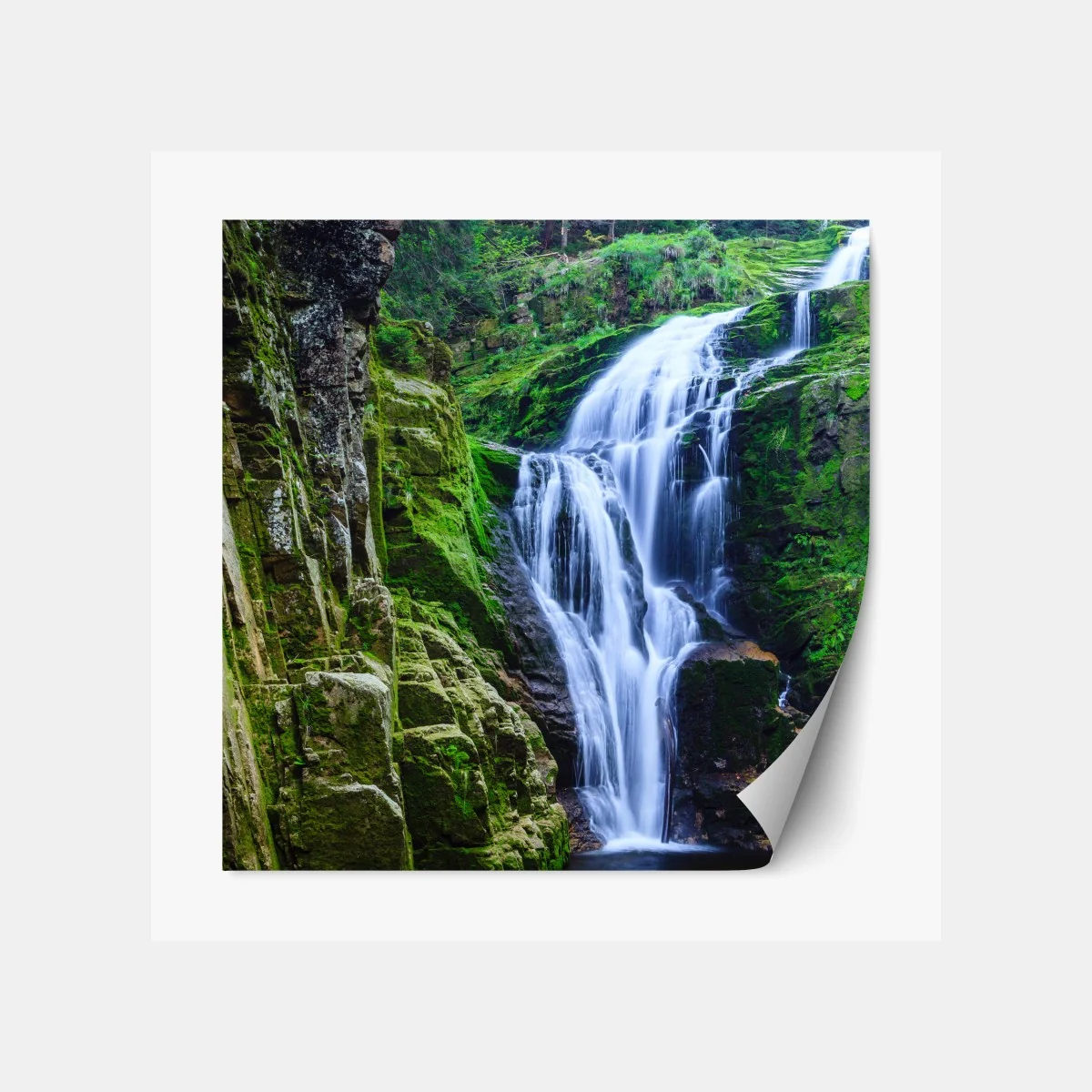 Repositionierbarer Aufkleber wasserfall Kamienczyk im Riesengebirge – Wallnifity® Repositionierbarer Aufkleber wasserfall Kamienczyk im Riesengebirge – Wallnifity®