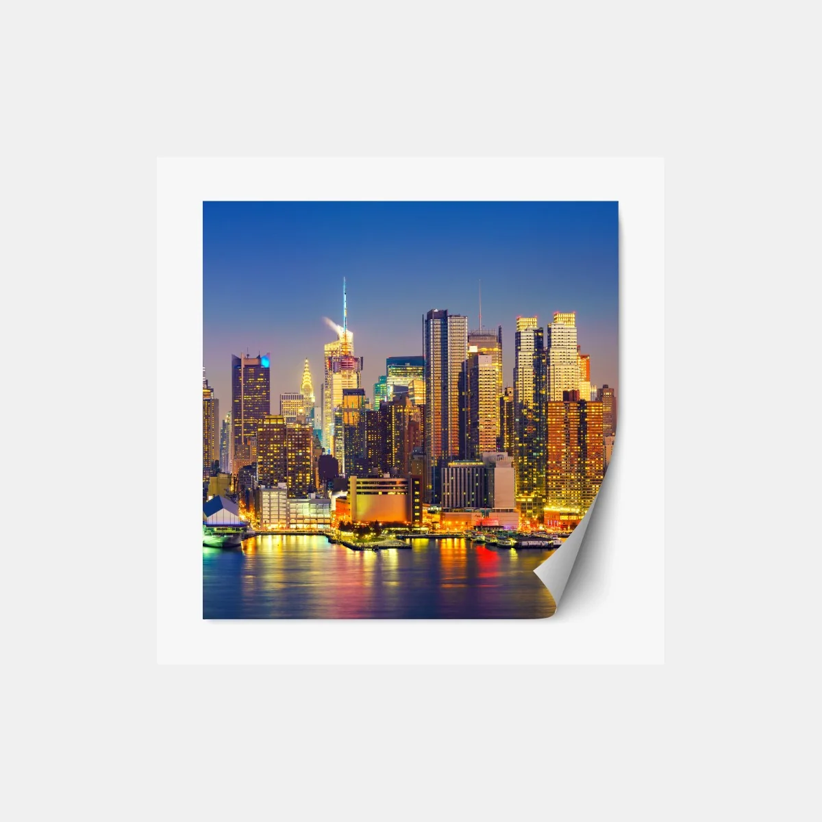 Repositionierbarer Aufkleber Manhattan skyline bei dämmerung – Wallnifity® Repositionierbarer Aufkleber Manhattan skyline bei dämmerung – Wallnifity®