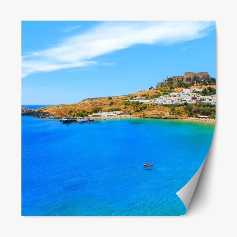 Repositionierbarer Aufkleber endlose wüstendünen unter blauem himmel – Wallnifity®