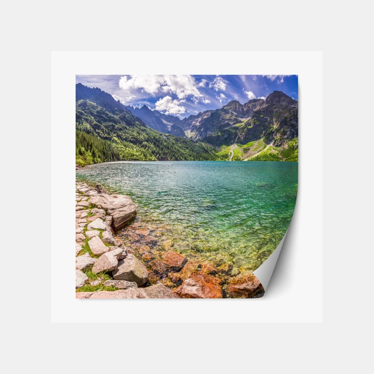 Repositionierbarer Aufkleber panorama Morskie Oko, Tatra – Wallnifity® Repositionierbarer Aufkleber panorama Morskie Oko, Tatra – Wallnifity®