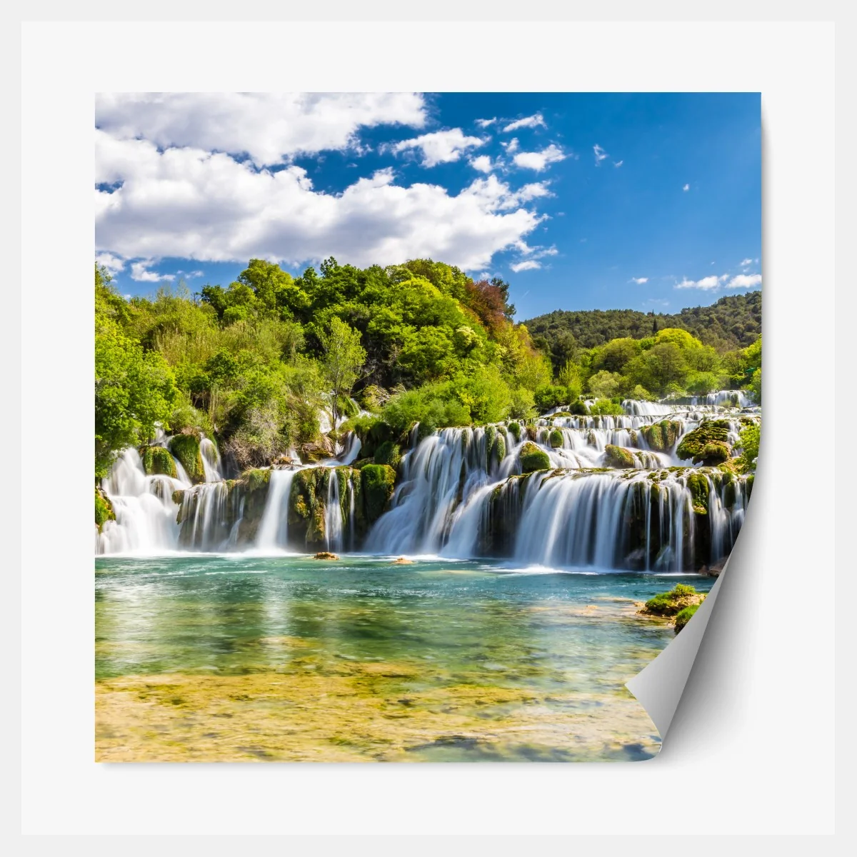 Repositionierbarer Aufkleber ruhiger wasserfall Skradinski Buk im Krka Nationalpark – Wallnifity® Repositionierbarer Aufkleber ruhiger wasserfall Skradinski Buk im Krka Nationalpark – Wallnifity®