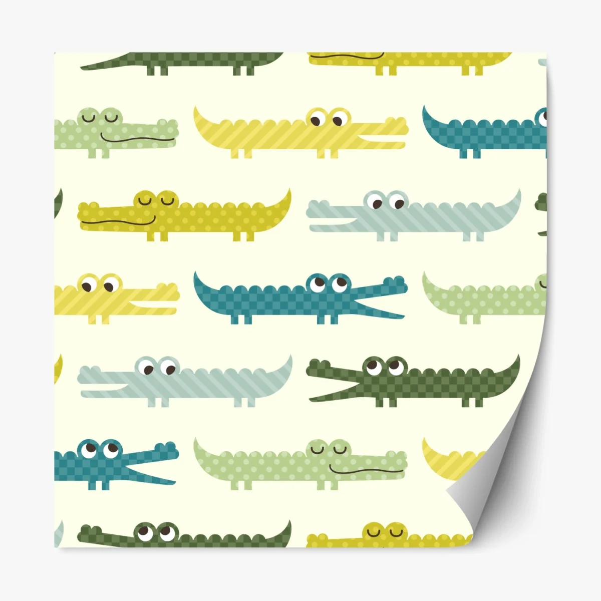Repositionierbarer Aufkleber verspieltes krokodilmuster für kinderzimmer – Wallnifity® Repositionierbarer Aufkleber verspieltes krokodilmuster für kinderzimmer – Wallnifity®