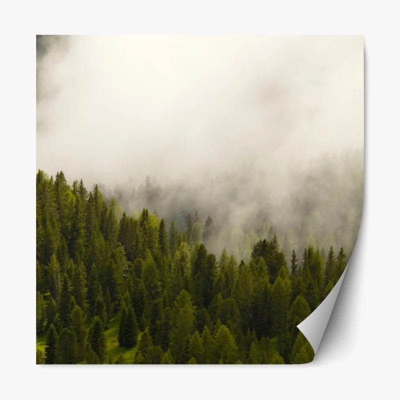 Repositionierbarer Aufkleber blick von oben: sanfte wolken und blauer himmel – Wallnifity®