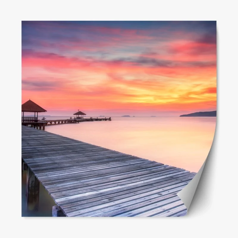 Repositionierbarer Aufkleber Godafoss wasserfall bei sonnenaufgang – Wallnifity®