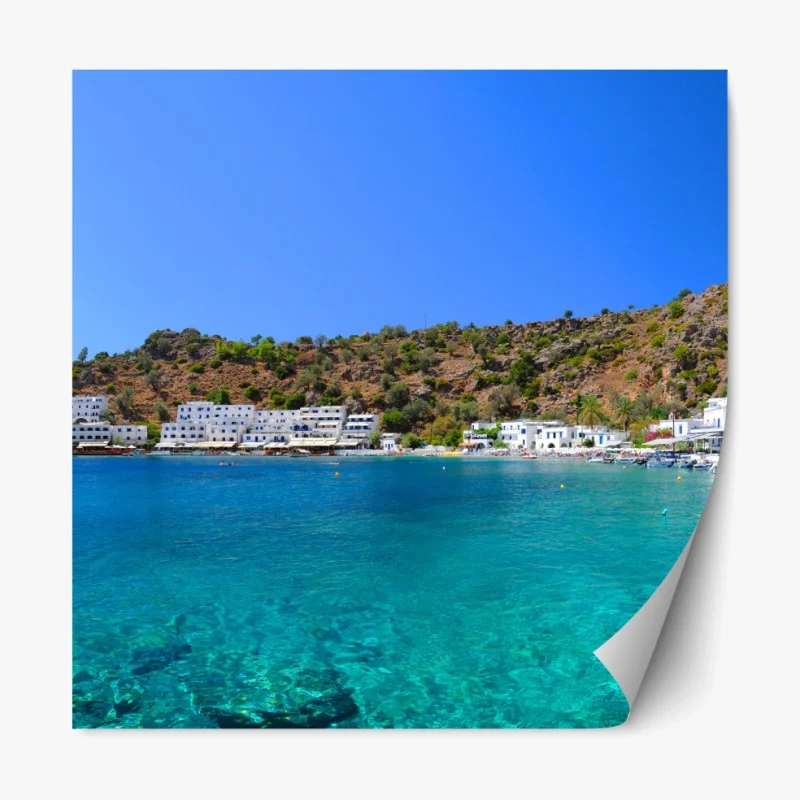 Repositionierbarer Aufkleber leuchtendes zitrus geometrisches muster – Wallnifity®