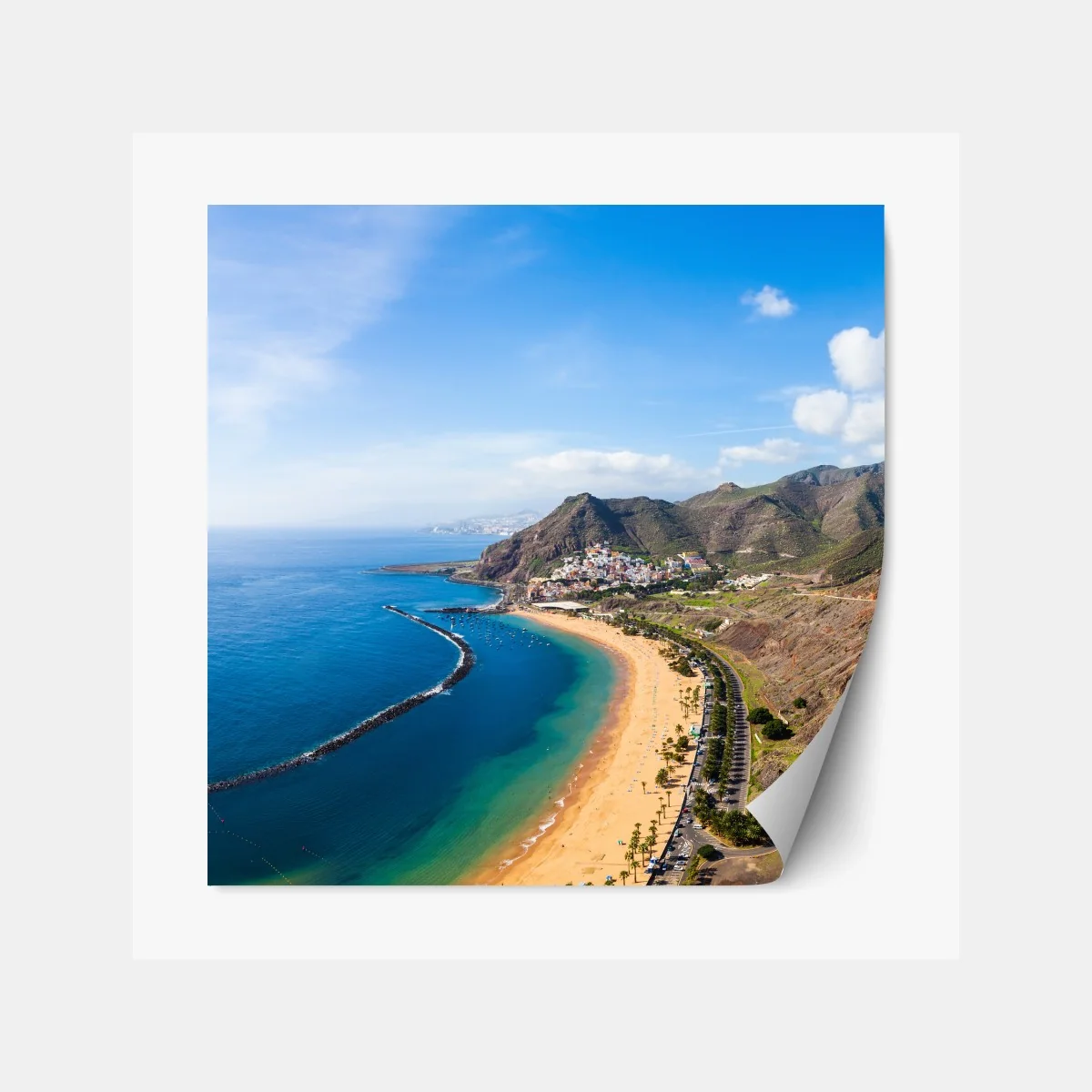 Repositionierbarer Aufkleber strand Las Teresitas, panorama Teneriffa – Wallnifity® Repositionierbarer Aufkleber strand Las Teresitas, panorama Teneriffa – Wallnifity®