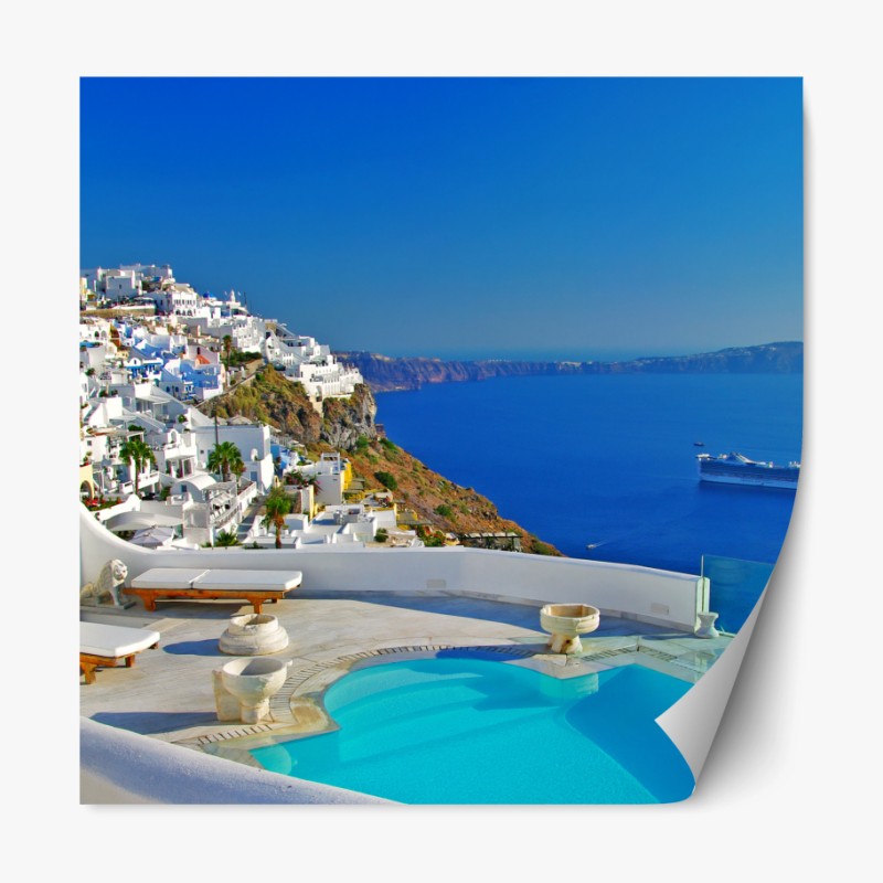 Repositionierbarer Aufkleber neblige fichtenspitzen im morgenlicht – Wallnifity®