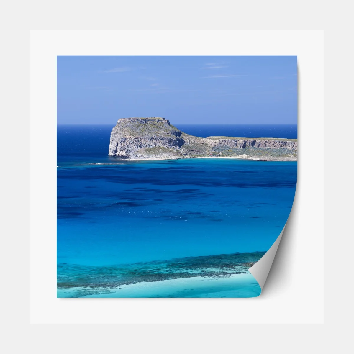 Repositionierbarer Aufkleber ruhige insellandschaft mit türkisblauem meer – Wallnifity®