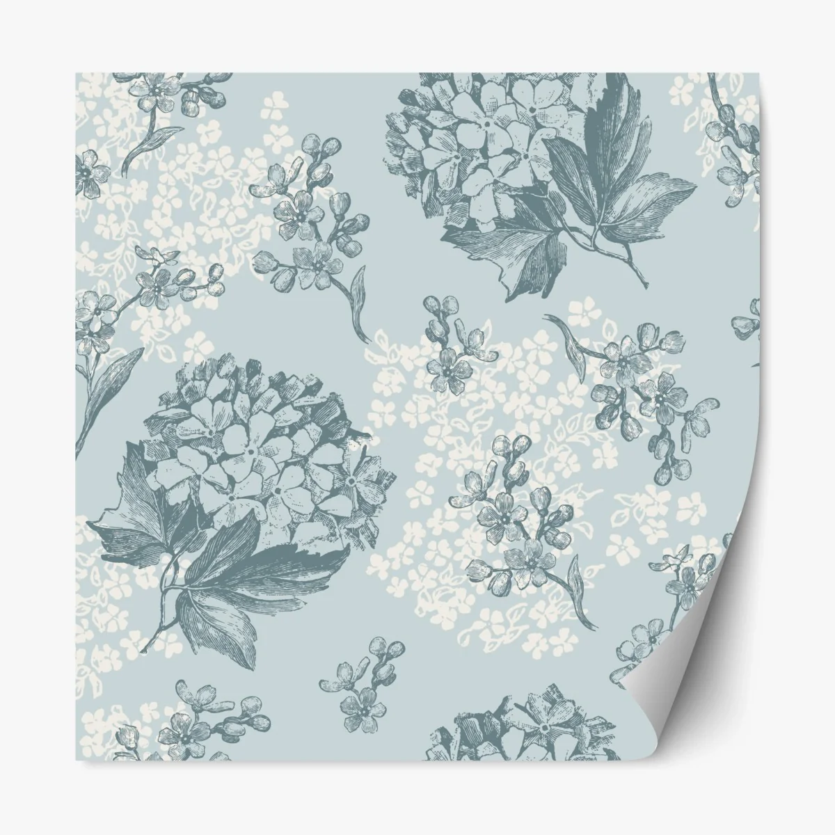Repositionierbarer Aufkleber zartes pastell hortensienmuster – Wallnifity®