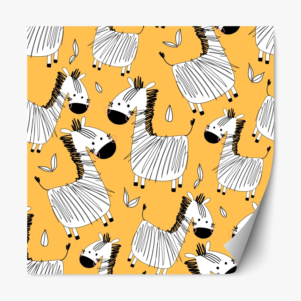 Repositionierbarer Aufkleber verspieltes zebramuster für kinderzimmer – Wallnifity®