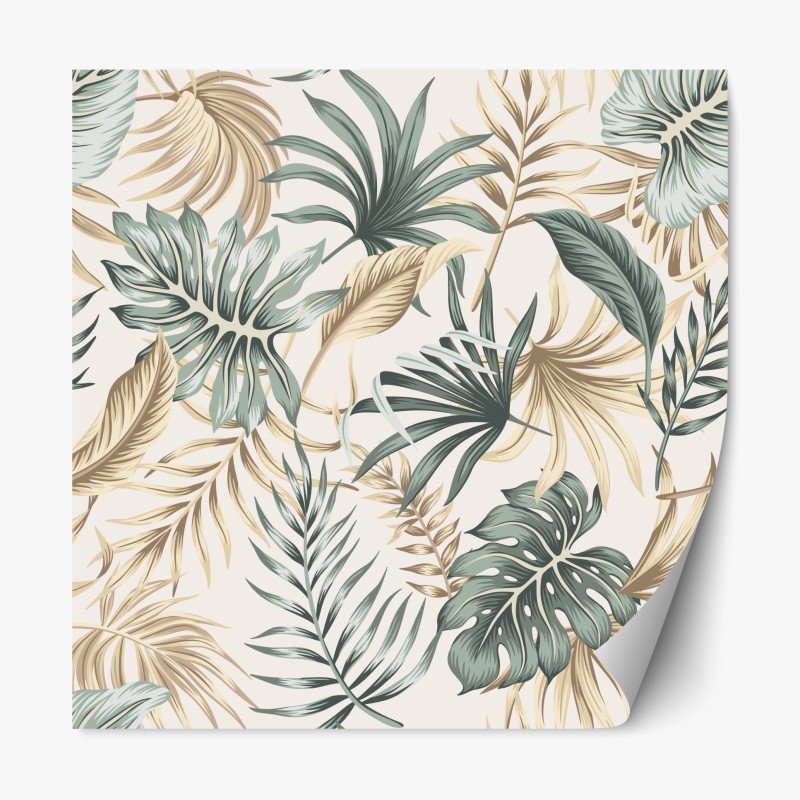Repositionierbarer Aufkleber tropisches botanisches blättermuster