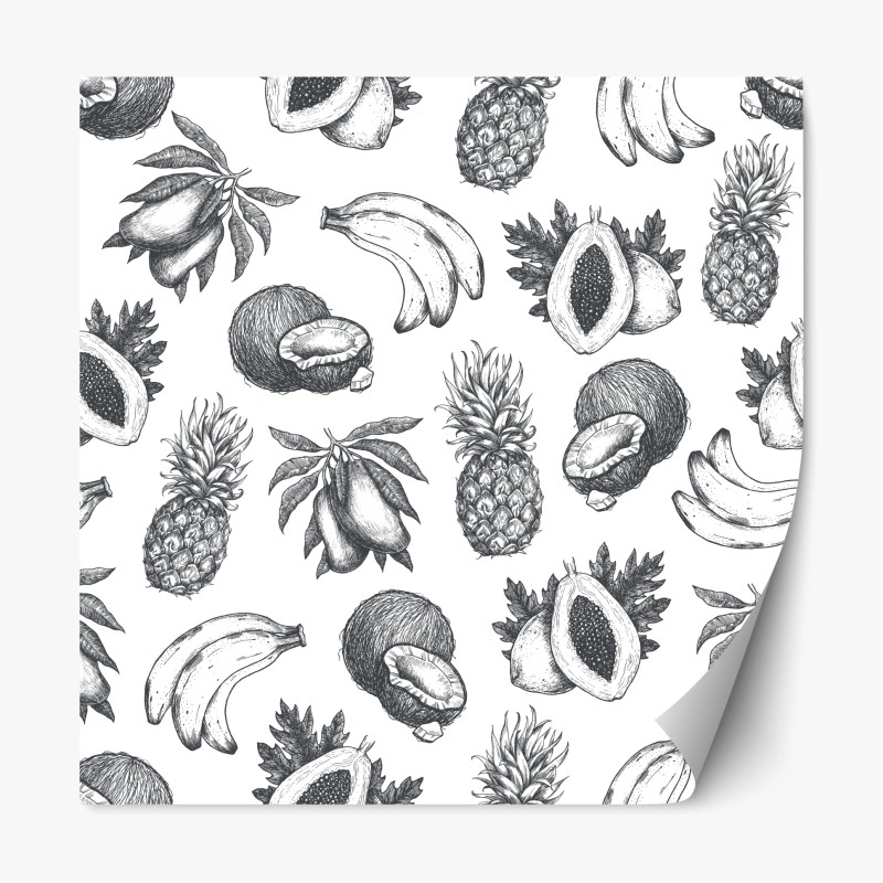 Repositionierbarer Aufkleber minimalistisches monochromes lippenmuster – Wallnifity®