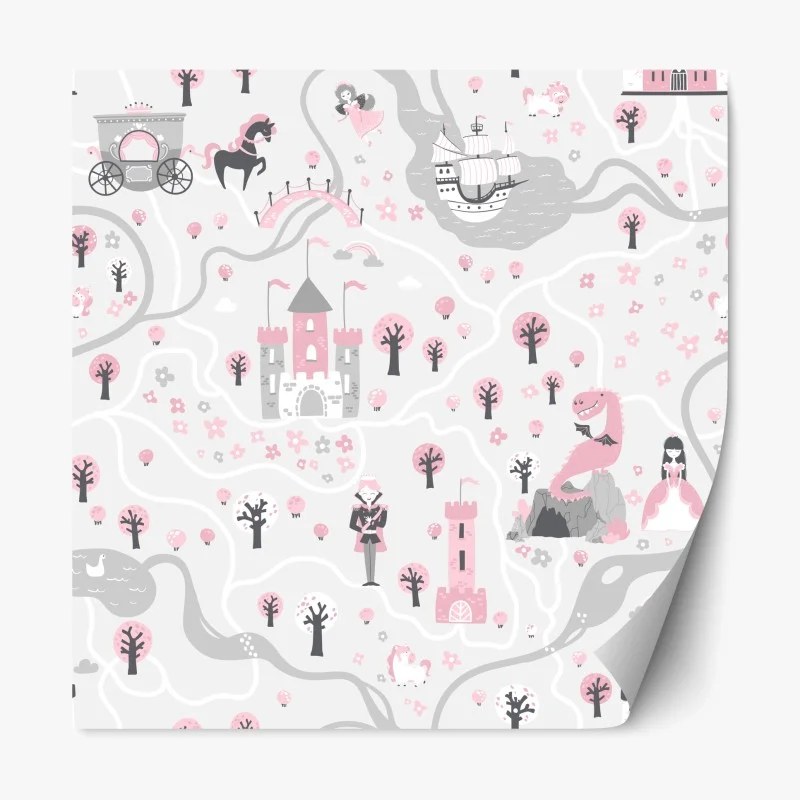 Repositionierbarer Aufkleber pastell märchenkarte