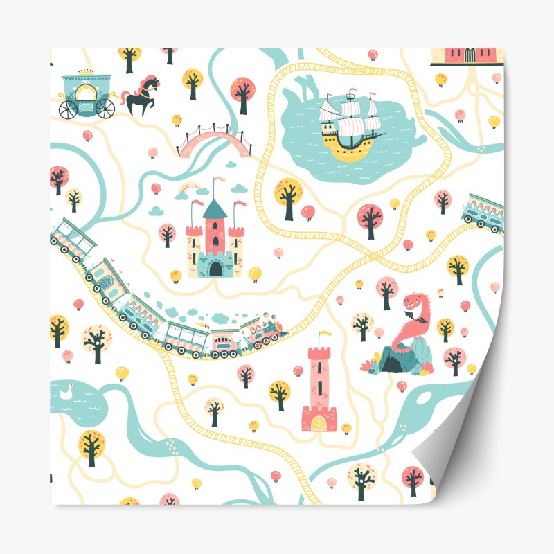 Repositionierbarer Aufkleber sonnenaufgang über der Chinesischen Mauer – Wallnifity®