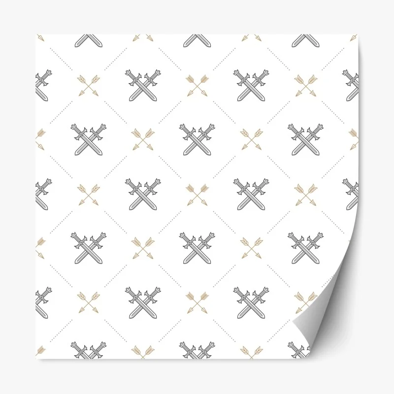 Repositionierbarer Aufkleber muster mit gekreuzten schwertern und pfeilen