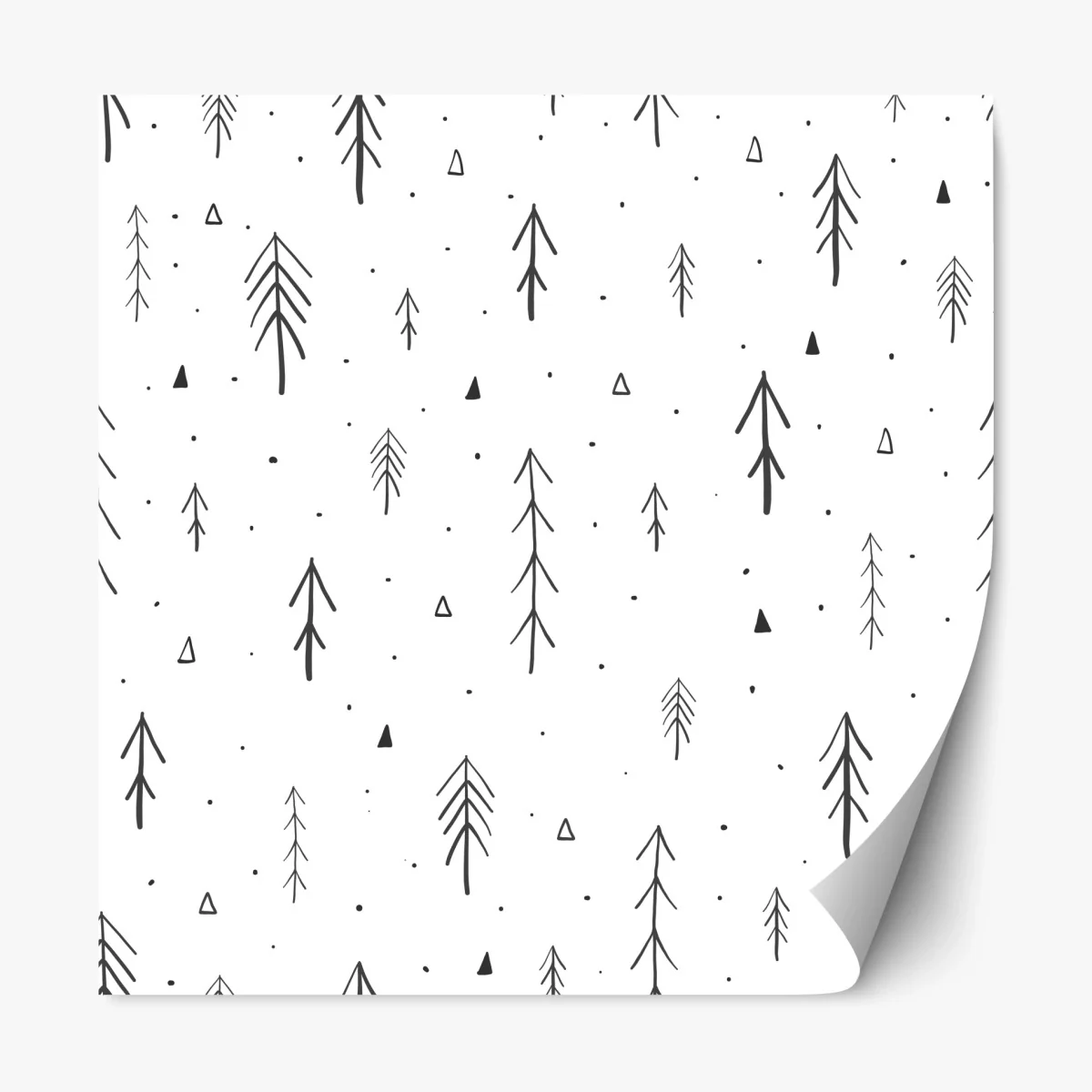 Repositionierbarer Aufkleber minimalistisches muster mit handgezeichneten bäumen – Wallnifity® Repositionierbarer Aufkleber minimalistisches muster mit handgezeichneten bäumen – Wallnifity®