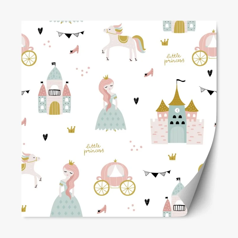 Repositionierbarer Aufkleber pastell pop-art porträt der schönheit – Wallnifity®