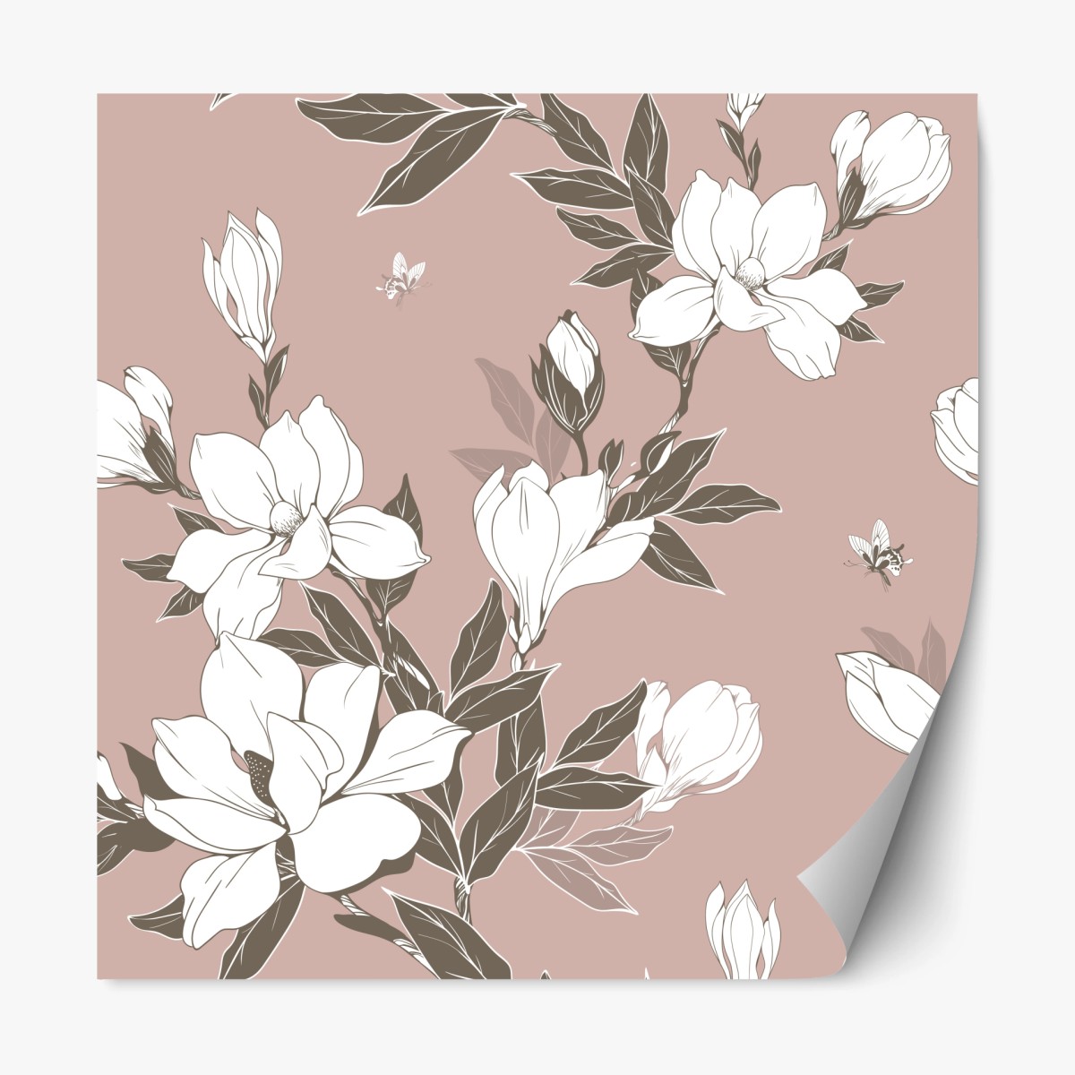 Repositionierbarer Aufkleber zartes magnolienmuster – Wallnifity® Repositionierbarer Aufkleber zartes magnolienmuster – Wallnifity®