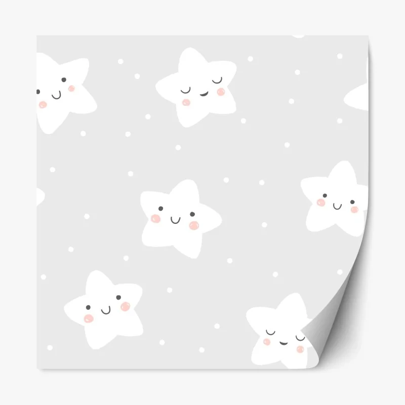 Repositionierbarer Aufkleber niedliches lächelndes sternenmuster für kinderzimmer