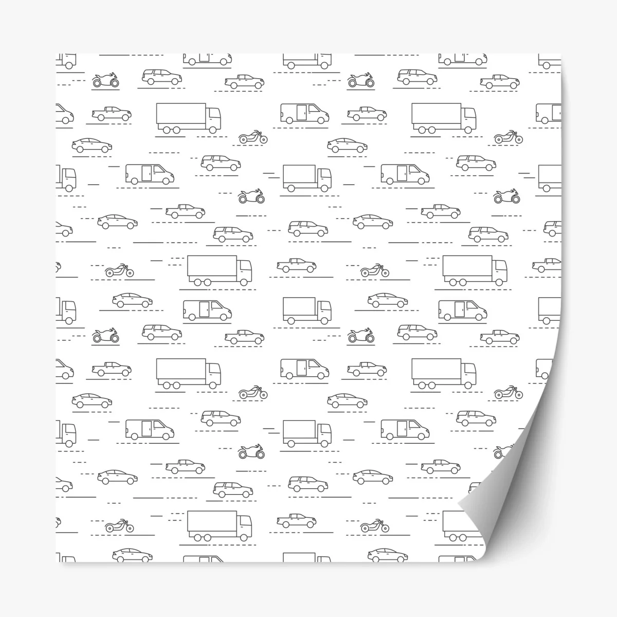 Repositionierbarer Aufkleber monochromes fahrzeugmuster – Wallnifity®