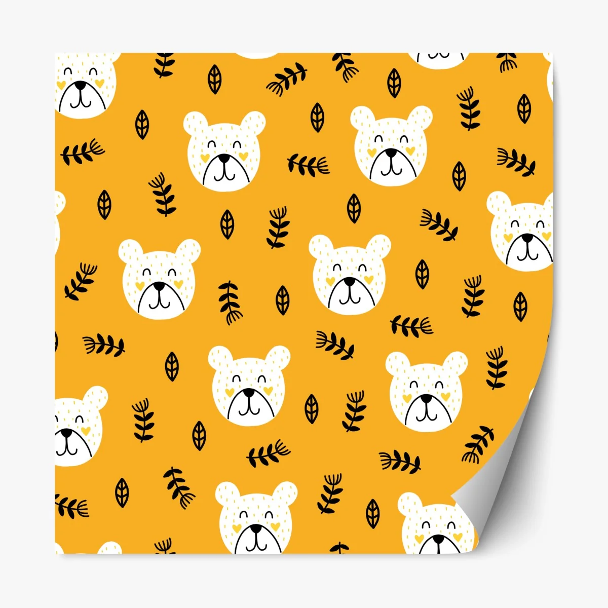 Repositionierbarer Aufkleber verspieltes bärenmuster für kinderzimmer – Wallnifity® Repositionierbarer Aufkleber verspieltes bärenmuster für kinderzimmer – Wallnifity®