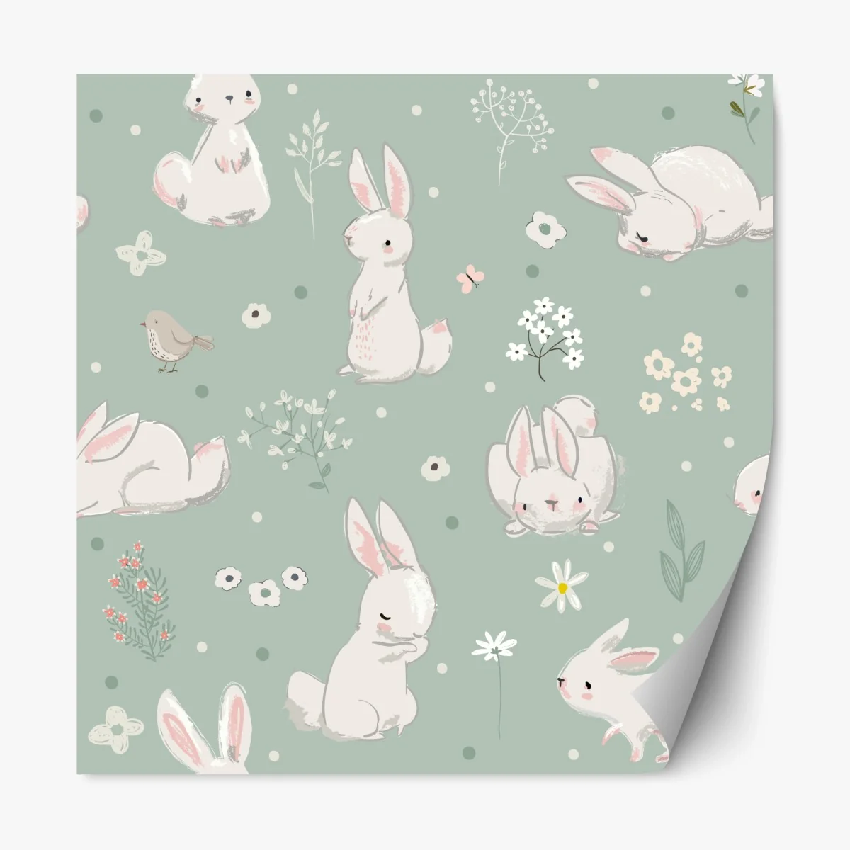 Repositionierbarer Aufkleber pastell häschen muster fürs kinderzimmer – Wallnifity® Repositionierbarer Aufkleber pastell häschen muster fürs kinderzimmer – Wallnifity®