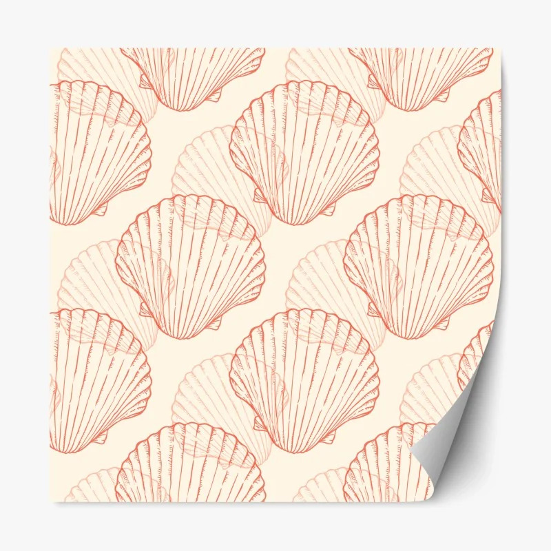 Repositionierbarer Aufkleber korallenfarbiges muschelmuster – Wallnifity® Repositionierbarer Aufkleber korallenfarbiges muschelmuster – Wallnifity®