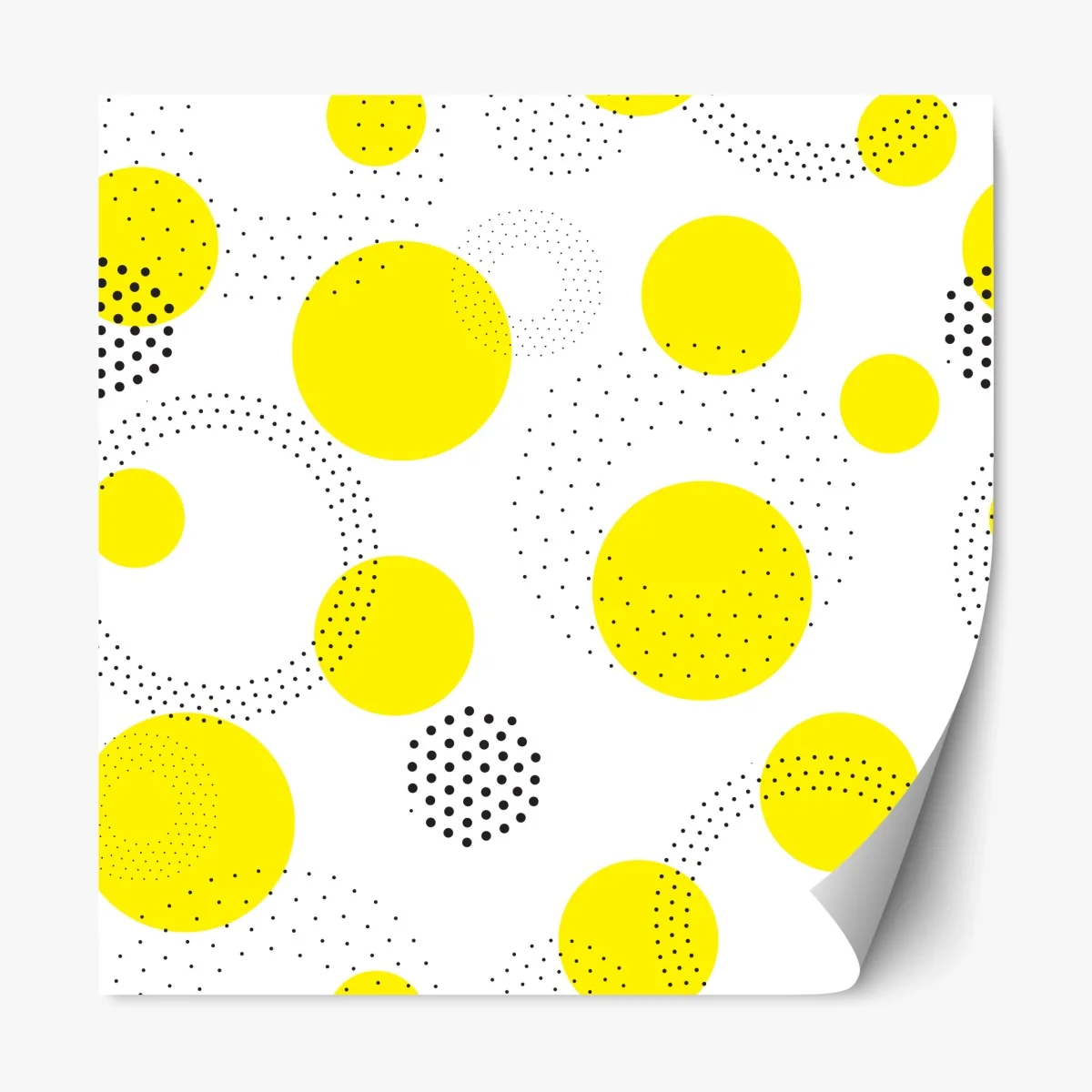 Repositionierbarer Aufkleber leuchtendes gelbes punktemuster für kinderzimmer – Wallnifity® Repositionierbarer Aufkleber leuchtendes gelbes punktemuster für kinderzimmer – Wallnifity®