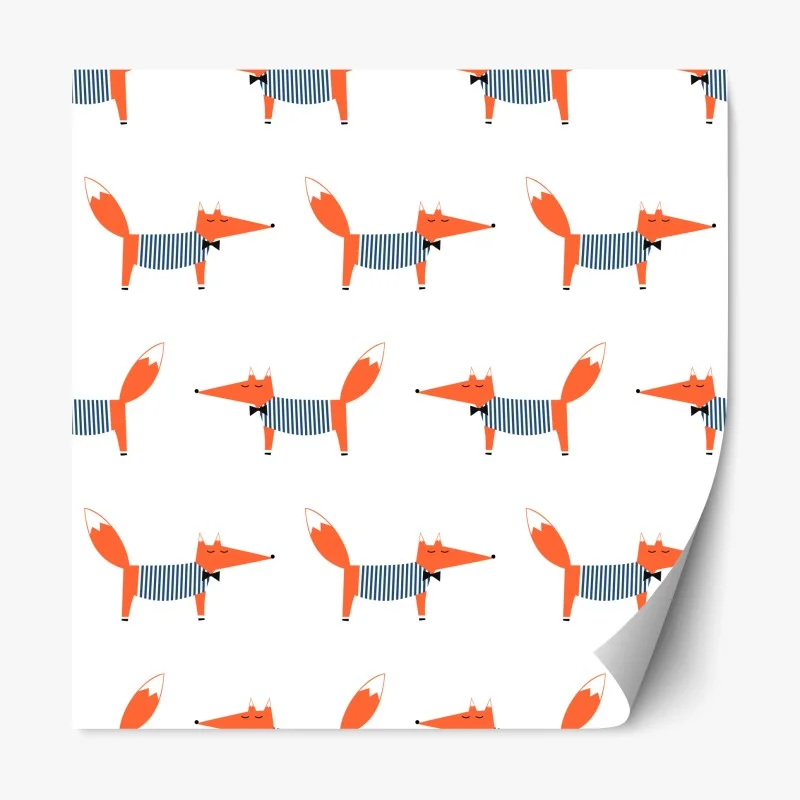 Repositionierbarer Aufkleber niedliches gestreiftes fuchsmuster
