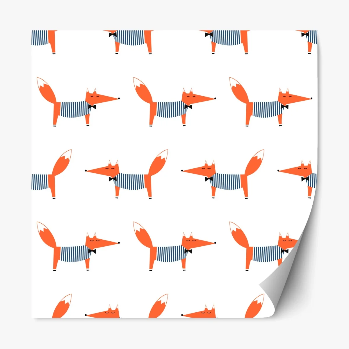 Repositionierbarer Aufkleber niedliches gestreiftes fuchsmuster – Wallnifity® Repositionierbarer Aufkleber niedliches gestreiftes fuchsmuster – Wallnifity®