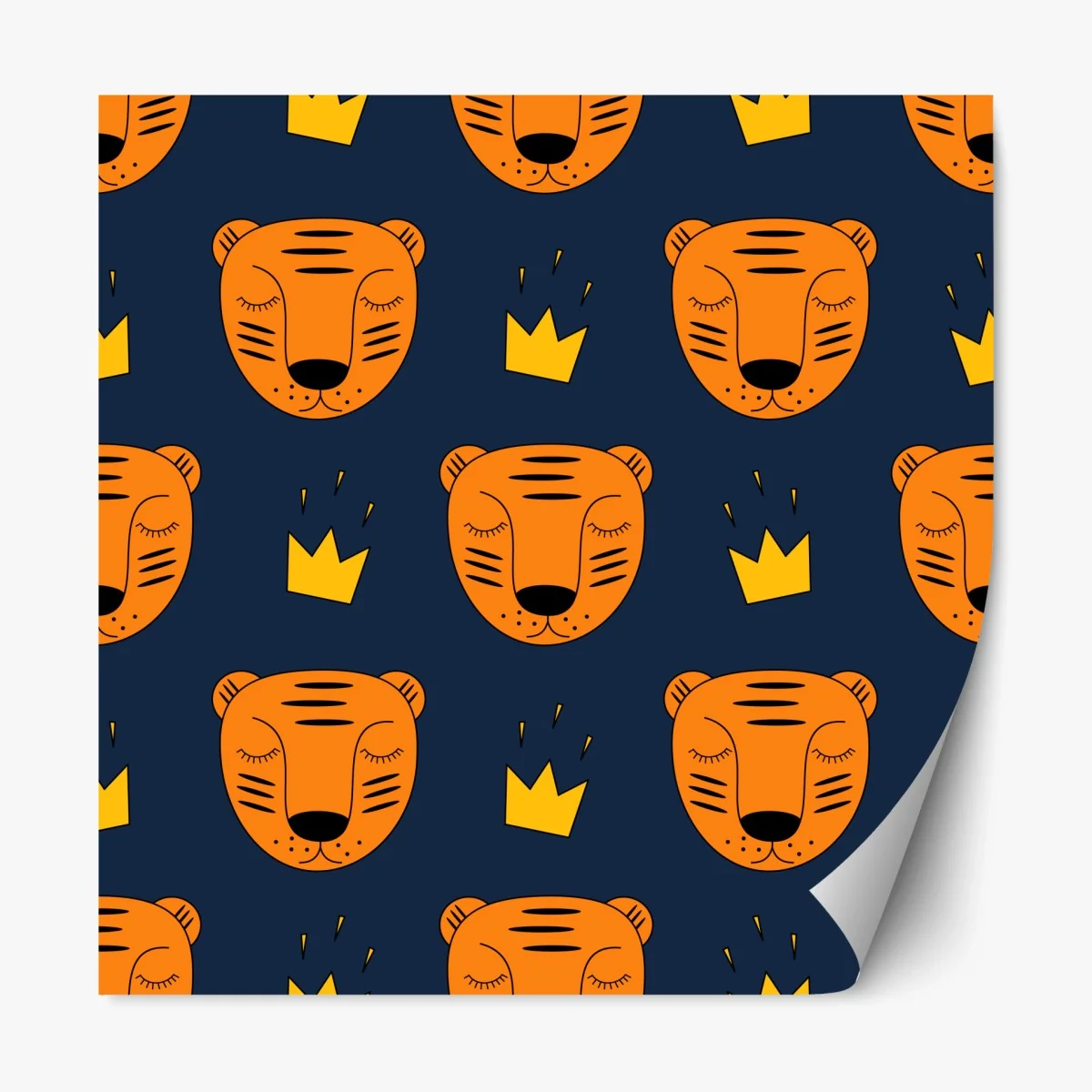 Repositionierbarer Aufkleber verspieltes tiger-muster für kinderzimmer – Wallnifity®