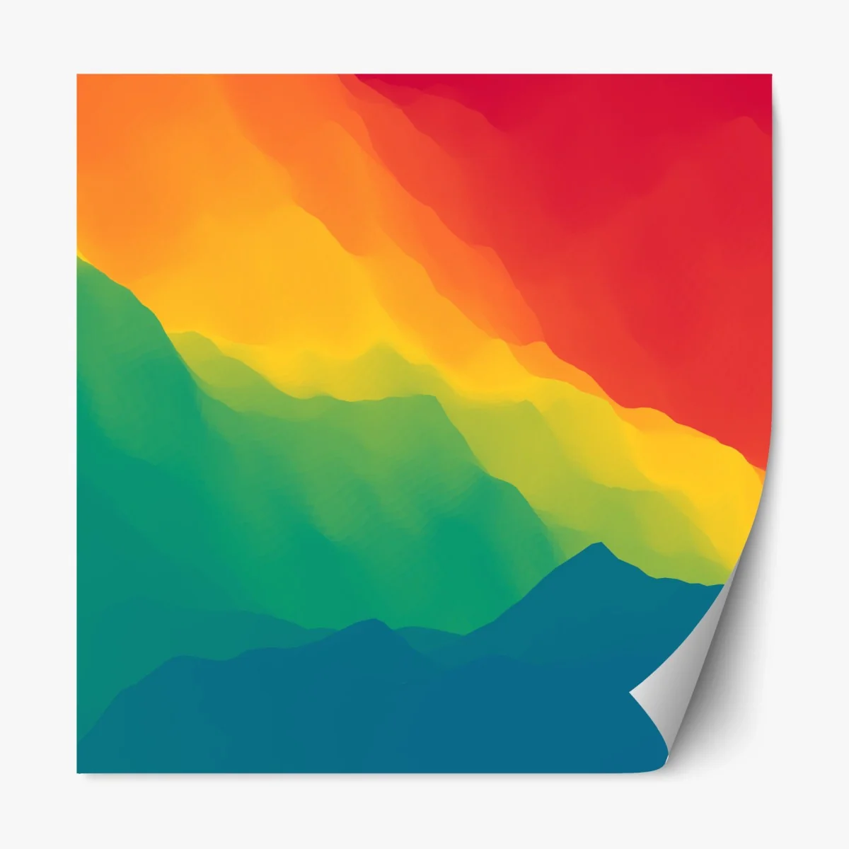 Repositionierbarer Aufkleber kräftiger geschichteter bergverlauf – Wallnifity® Repositionierbarer Aufkleber kräftiger geschichteter bergverlauf – Wallnifity®