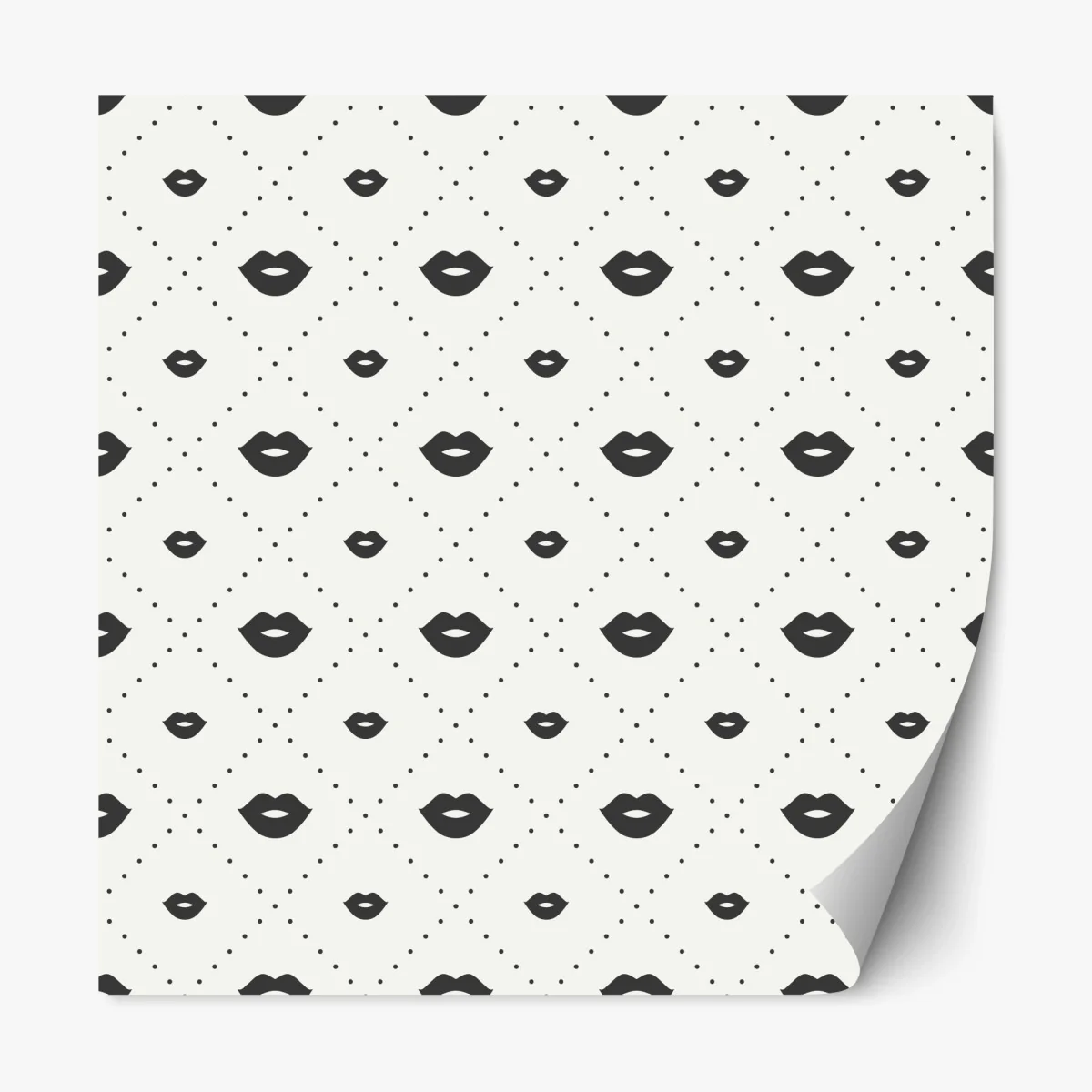 Repositionierbarer Aufkleber minimalistisches monochromes lippenmuster – Wallnifity® Repositionierbarer Aufkleber minimalistisches monochromes lippenmuster – Wallnifity®